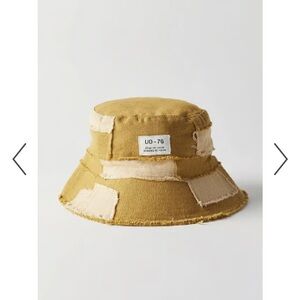 Urban Outfitters UO Patchwork  Frayed Bucket Hat
